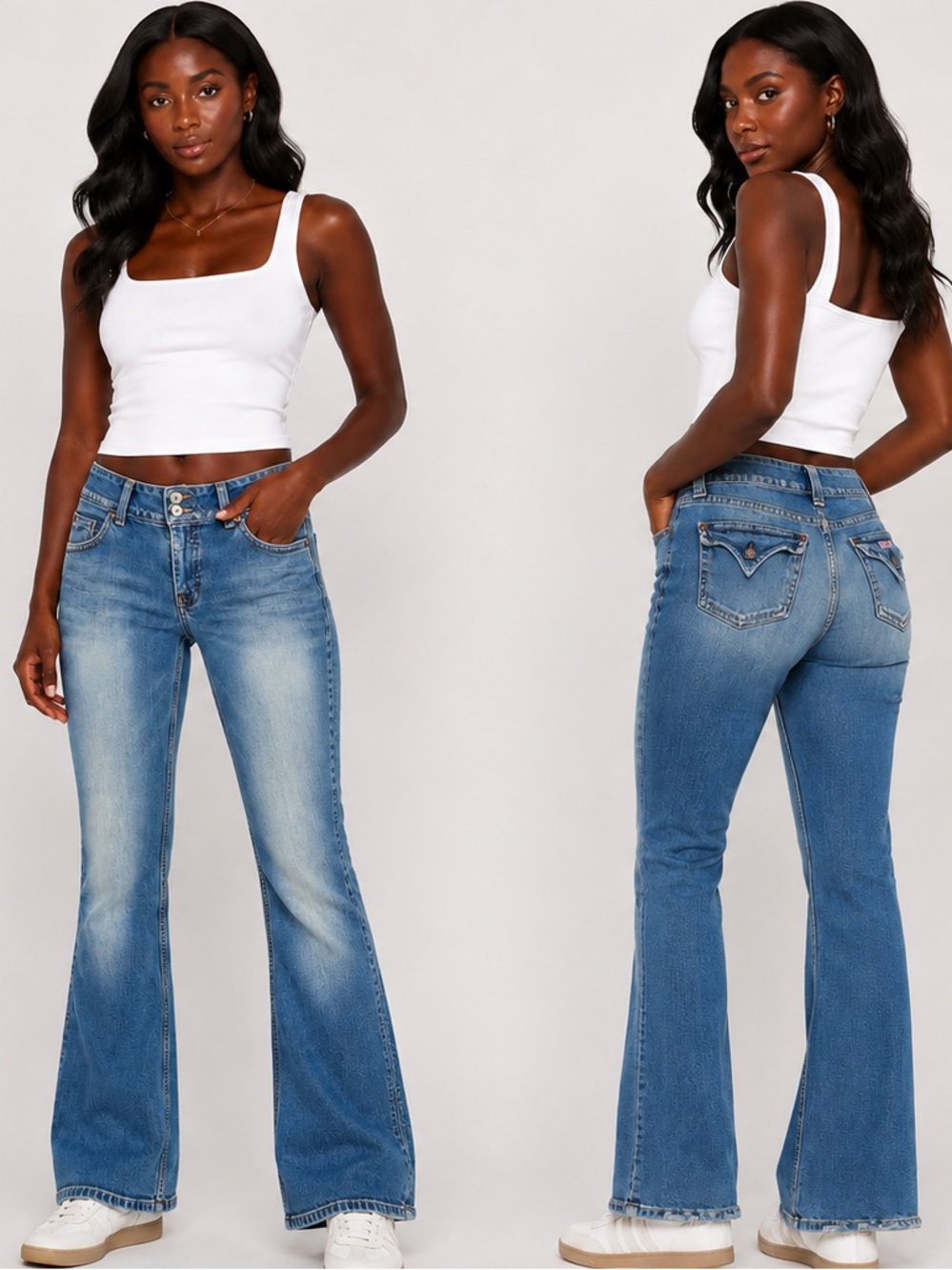 Hudson Jeans faded light blue flared women's jeans